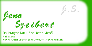 jeno szeibert business card
